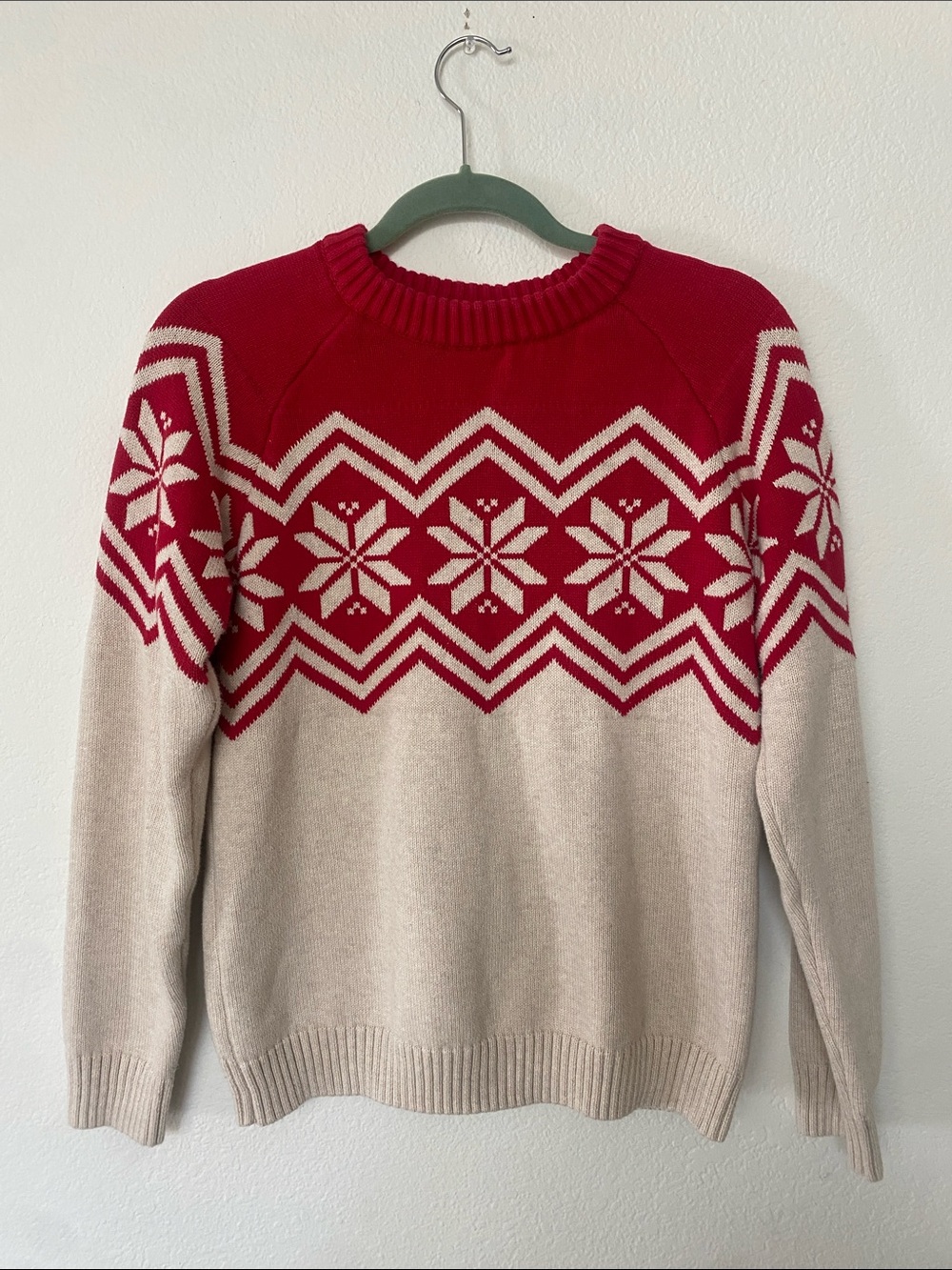 Hanna Andersson Red & Cream Fair Isle Crewneck Sweater